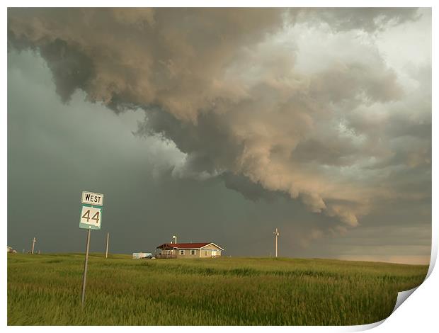 Storm clouds above house Print by mark humpage