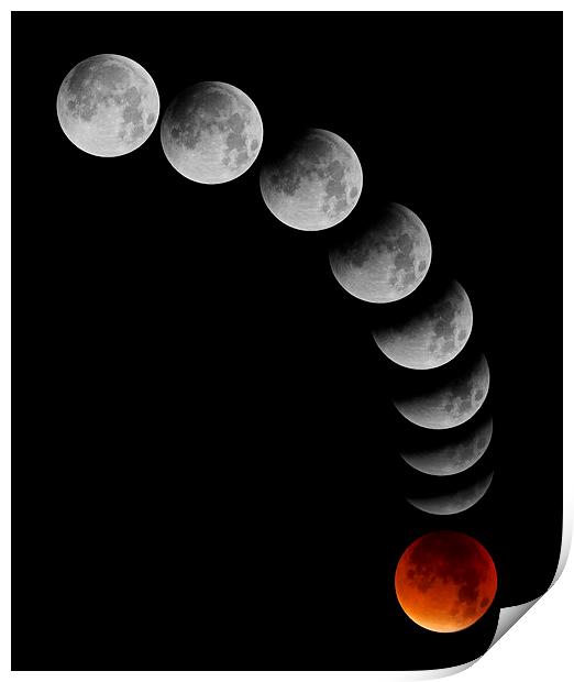  Lunar Eclipse Montage Print by mark humpage