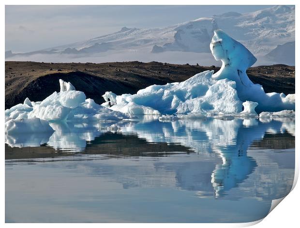 Iceland Iceberg reflections  Print by mark humpage