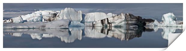 Iceland Iceberg panorama Print by mark humpage