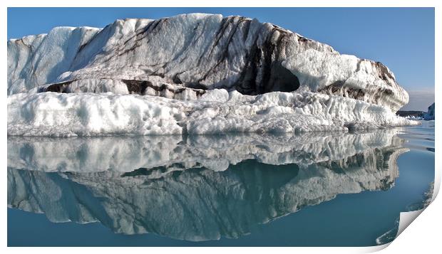 Iceberg reflections Iceland Print by mark humpage