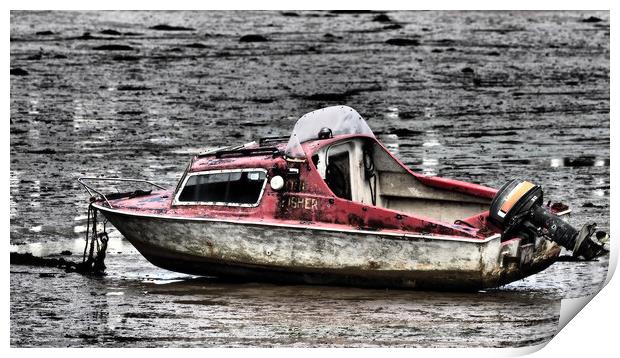 Fishing Boat in harbour Print by mark humpage