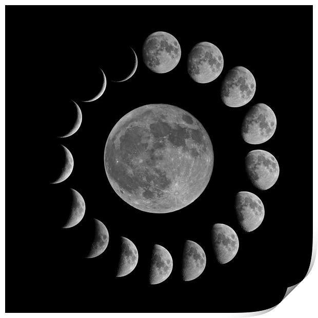 Moon Phase Composite Print by mark humpage
