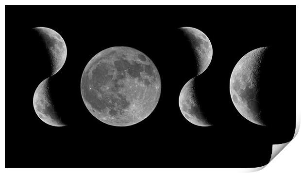 Moon 2021 black and white Print by mark humpage