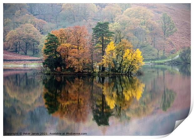 Autumn at Rydal Water Print by Peter Jarvis