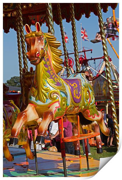 Carousel Horse in colour Print by Bill Simpson