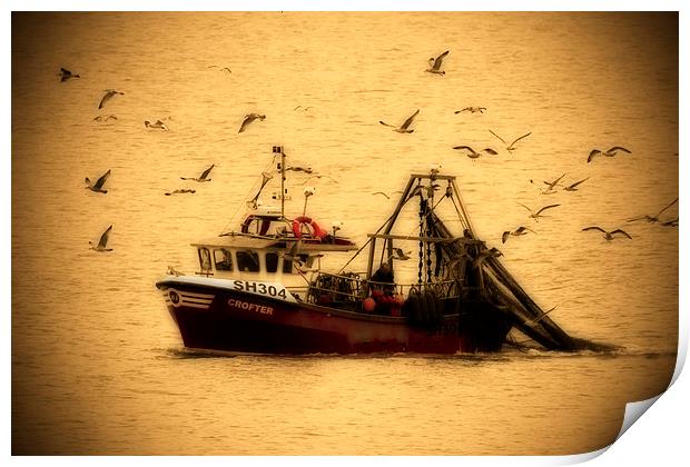 Red Fishing Boat Print by Bill Simpson