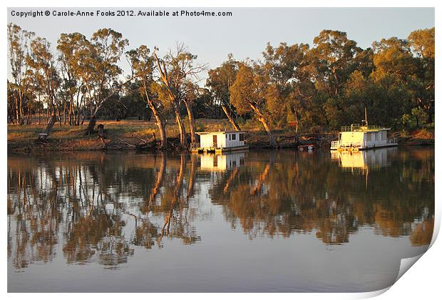 River Reflections with Houseboats Print by Carole-Anne Fooks