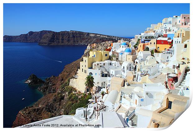 Oia Village, Santorini, Greece Print by Carole-Anne Fooks