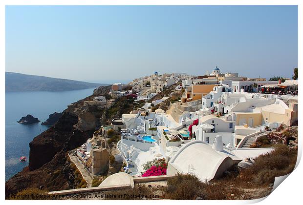 Oia and the Caldera, Santorini Print by Carole-Anne Fooks