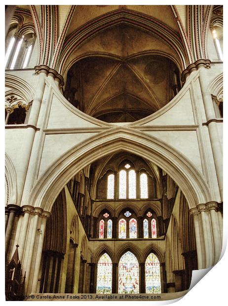 Salisbury Cathedral Interior Print by Carole-Anne Fooks