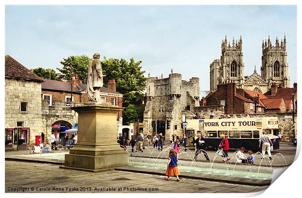 York City, Gate and Minster Print by Carole-Anne Fooks