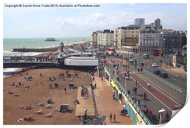   Brighton Foreshore From The Ferris Wheel Print by Carole-Anne Fooks