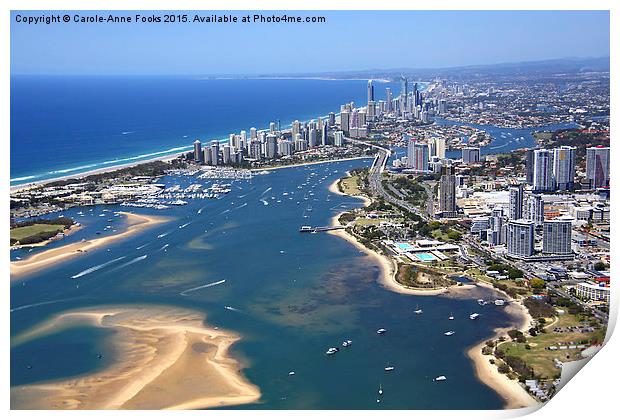 Surfers Paradise Along the Gold Coast Print by Carole-Anne Fooks