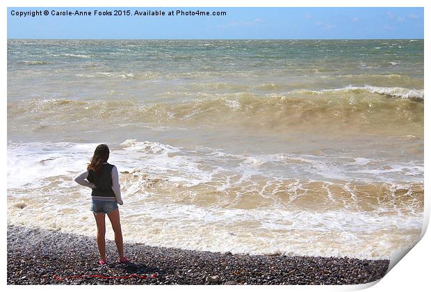  Looking out Across The English Channel Print by Carole-Anne Fooks