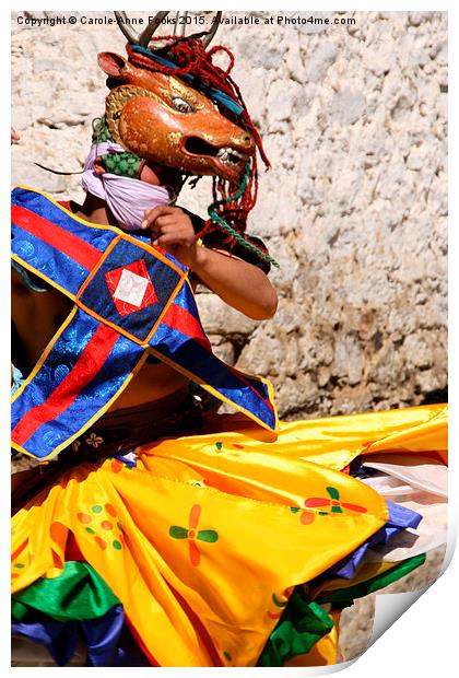  Masked Monk at the Tashiling Festival, Bhutan Print by Carole-Anne Fooks