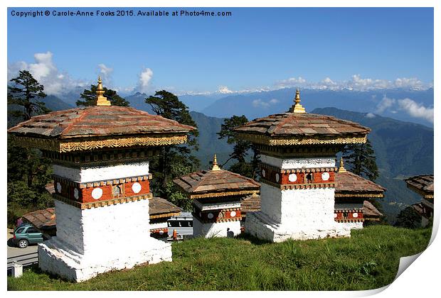 Memorial Site, Dochula Pass, Bhutan. Print by Carole-Anne Fooks