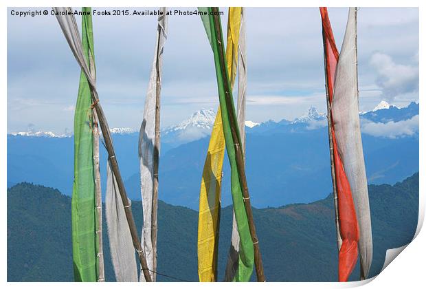  Prayer Flags on the Road in Bhutan Print by Carole-Anne Fooks