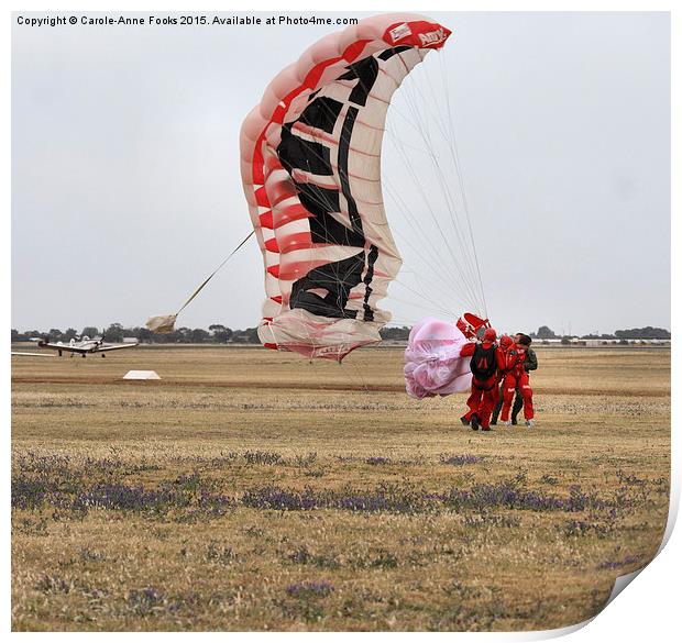  Army Red Beret Parachute Team Member Landing Print by Carole-Anne Fooks