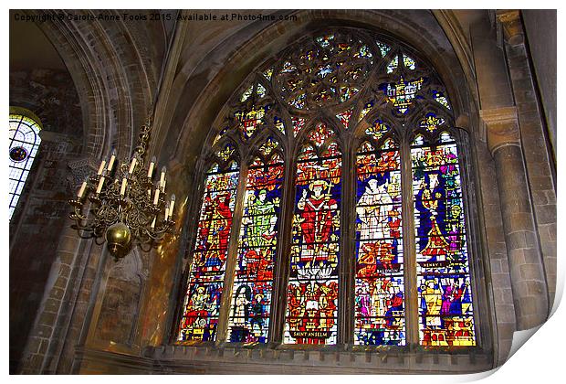  Canterbury Cathedral Stained Glass Print by Carole-Anne Fooks