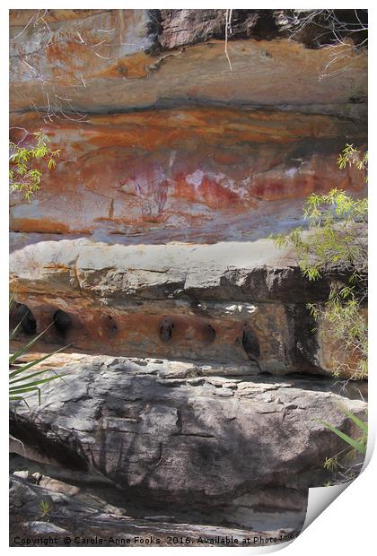 Aboriginal Rock Art Print by Carole-Anne Fooks