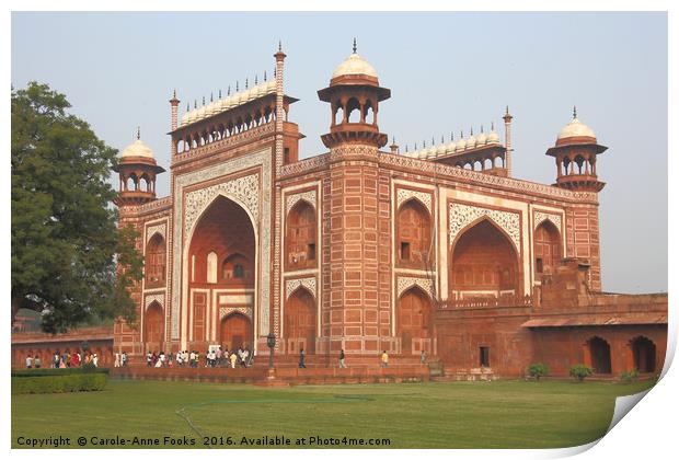 Gateway at the Taj Mahal Print by Carole-Anne Fooks
