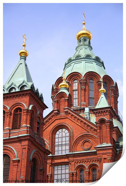 Uspenski Orthodox Cathedral, Helsinki, Finland Print by Carole-Anne Fooks