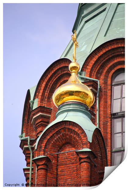 Uspenski Orthodox Cathedral, Helsinki, Finland Print by Carole-Anne Fooks