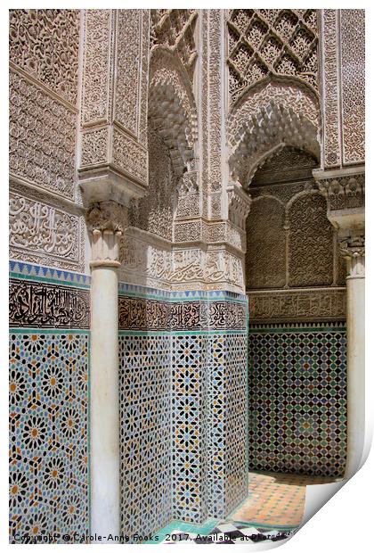 Medersa Bou Inania, Fes, Morocco Print by Carole-Anne Fooks