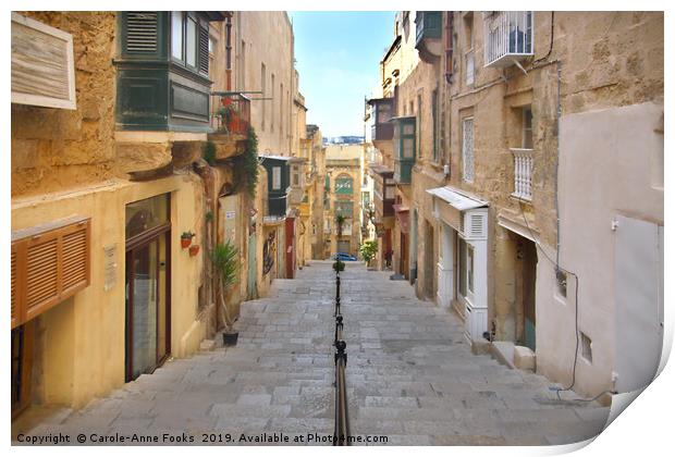 Old Street, Valletta, Malta  Print by Carole-Anne Fooks