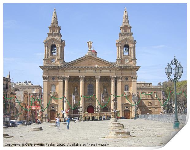 St Publius Church, Floriana, Malta Print by Carole-Anne Fooks