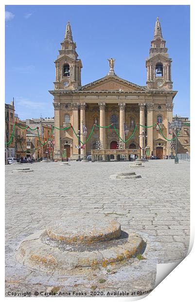 St Publius Church, Floriana, Malta Print by Carole-Anne Fooks