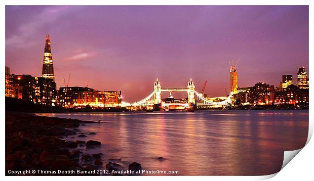 Tidal Tower Lights Print by Thomas Dentith Barnard