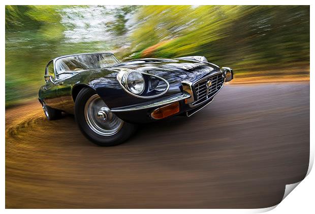 Jaguar E-Type Print by Dave Wragg