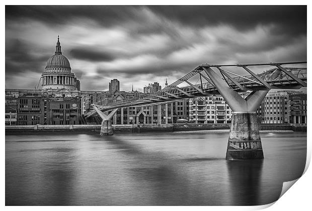 Millennium Bridge and St Paul's Cathedral, London Print by Pam Sargeant