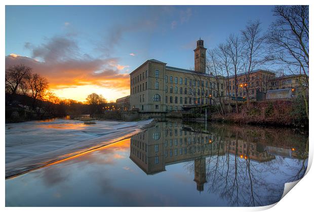 Sunrise at Salts Mill Print by Andrew Holland