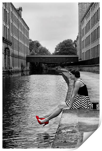  Girl with the Red Shoes Print by Andrew Holland