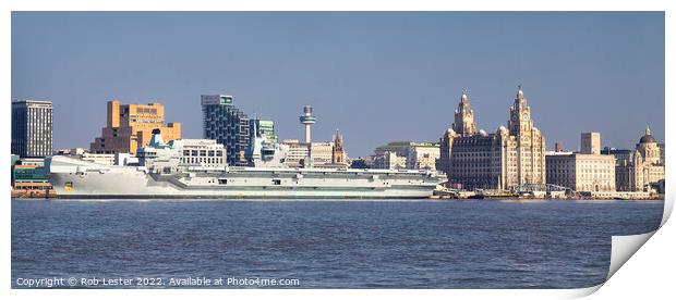 Carrier R08 HMS Queen Elizabeth II. Liverpool 2022 Print by Rob Lester