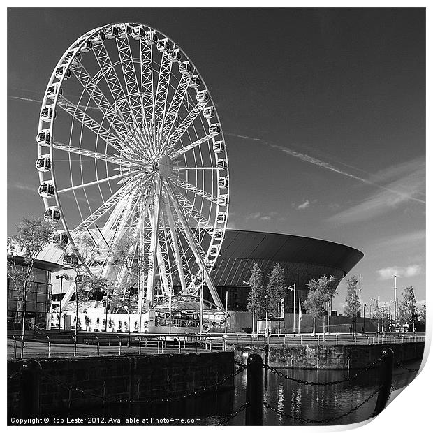 Big wheel, Liverpool Print by Rob Lester
