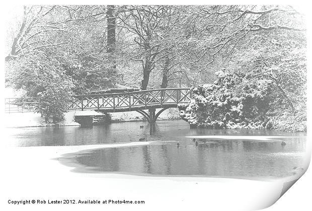Winter in the Park Print by Rob Lester