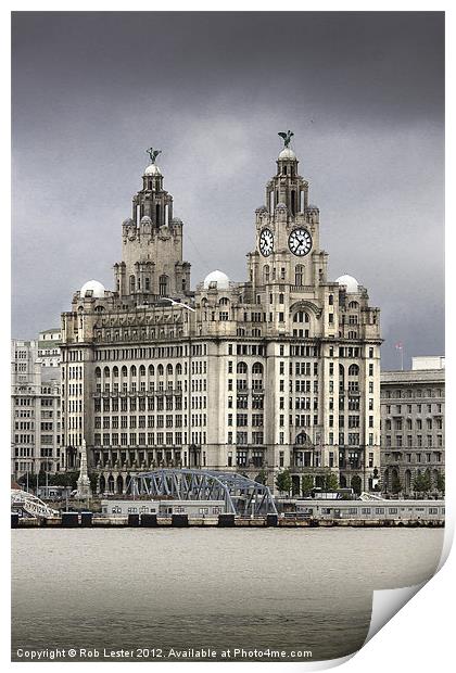 Royal Liver Buildings, Liverpool Print by Rob Lester