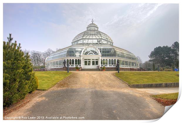 Sefton Park, Palm house Print by Rob Lester