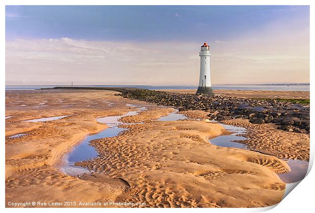 Perch Rock Lighthouse Print by Rob Lester