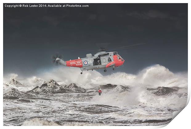  Sea King Rescue Print by Rob Lester