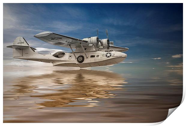  PBY Catalina, Low pass Print by Rob Lester