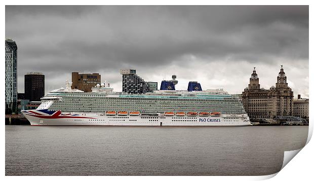  MV Britannia visits Liverpool Print by Rob Lester