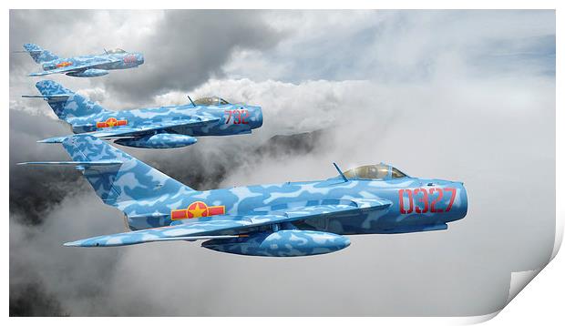  MIG 17`s On Patrol ( A variation) Print by Rob Lester