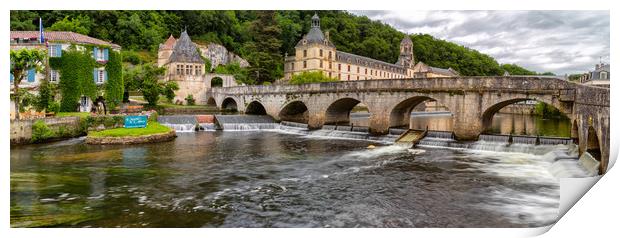 Brantome , The venice of the Dordogne. Panorama Print by Rob Lester