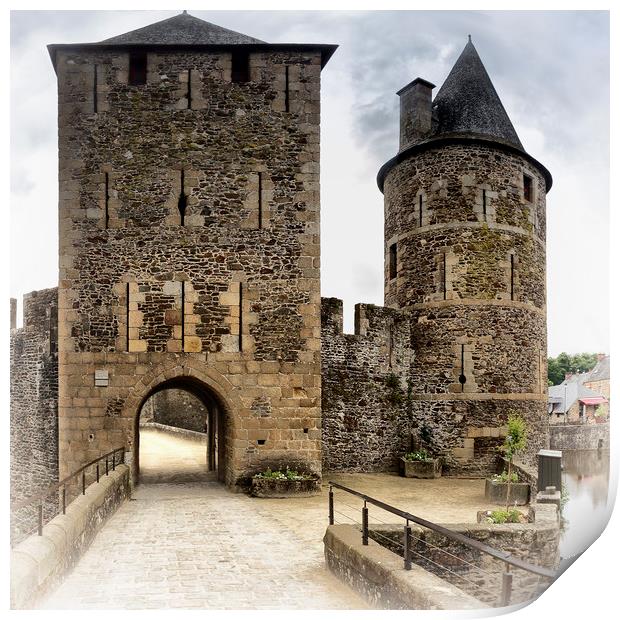 Chateau de Fougeres,Gatehouse Print by Rob Lester