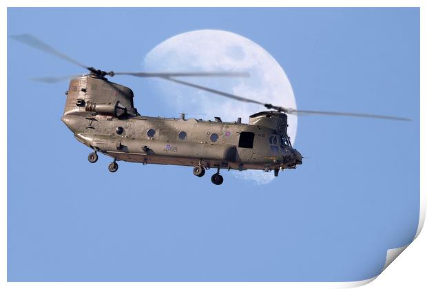 CH47 Chinook Daymoon  Print by Rob Lester